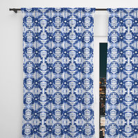 Japanese Shibori Tie-Dye Window Curtains, Rod Pocket Panels
