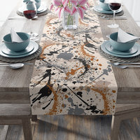 Neutral Paint Spatter Table Runner