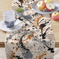 Neutral Paint Spatter Table Runner