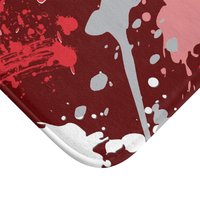 burgundy paint patter bath mat corner