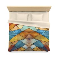 Stained Glass Eagle Duvet Cover, King Poly