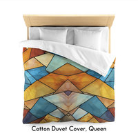 Stained Glass Eagle Duvet Cover, Cotton queen
