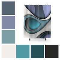 Modern Abstract Geometric Shower Curtain