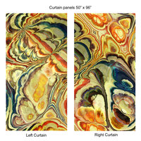 Colorful Abstract Art Window Curtains, Rod Pocket Panels 50x96"