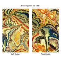 Colorful Abstract Art Window Curtains, Rod Pocket Panels 50x84
