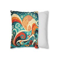 Nautical Folk Art Throw Pillow Cover
