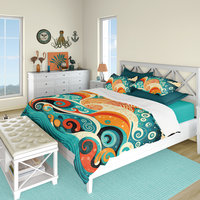 Ocean Waves Nautical Folk Art Bedding