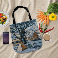 Blue Canadian Winter Woven Shopping Bag