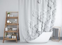 Monochromatic Geometric 3D Shower Curtain