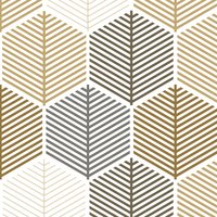 Neutral Geometric Area Rug – Leaf Design Hexagon Pattern close up detail.