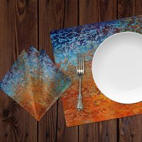 Southwestern Colors placemat and napkin on a table