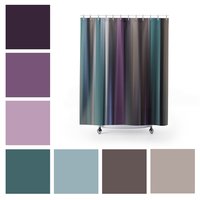 Muted Vertical Stripes Shower Curtain