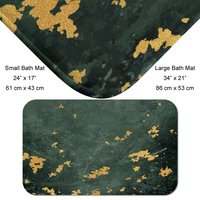 Abstract Green Gray Ombré and Gold bath mat