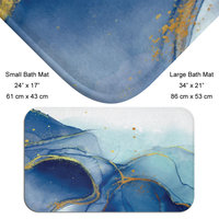 Abstract Blue Marble large bath mat