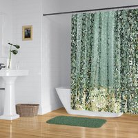 Green Trees Mosaic Shower Curtain