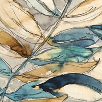 Watercolor leaf rug design close up