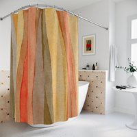 Tropical Sand Striped Shower Curtain