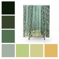 Green Trees Mosaic Shower Curtain color palette