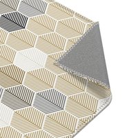 Neutral Geometric Area Rug non-skid coated back.