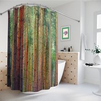 Watercolor forest shower curtain 