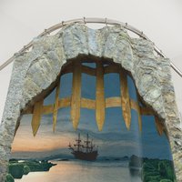 Medieval Castle Drawbridge Shower Curtain top view
