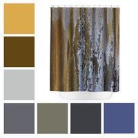 Unusual industrial shower curtain color palette