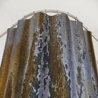 Unusual industrial shower curtain upper half view