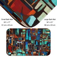 stained glass color block design bath mat