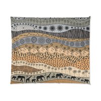 Neutral African Art king comforter