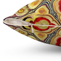 Baroque Style Abstract Art Pillow with Concealed Zipper