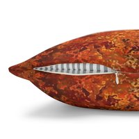 Burnt Orange and Blue Rusted Metal Pillow Concealed Zipper