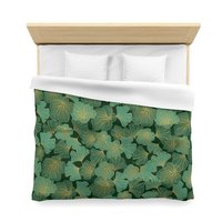 Green and Gold Asian Leaf king duvet cover