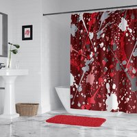 Burgundy Paint Spatter Shower Curtain