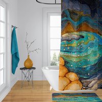 Watercolor Nautical Shower Curtain Set