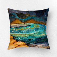 Rustic Watercolor Seashore - Coastal Decor Pillow
