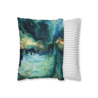 Blue Modern Abstract Art Pillow Cover