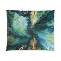 Blue Abstract Art king comforter