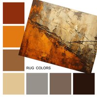 Abstract Industrial Rug – Flaking, Cracked Paint Texture color palette swatches.