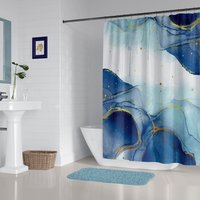 Abstract Blue Marble Shower Curtain