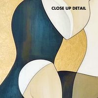 Modern Art Family Shower Curtain close up detail