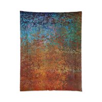 Burnt Orange and Blue Rusted Metal twin comforter