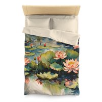 Twin size water lily duvet cover