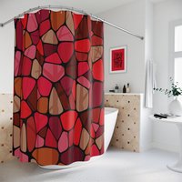 Red Stained Glass Shower Curtain