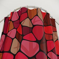 Red Stained Glass Shower Curtain top view