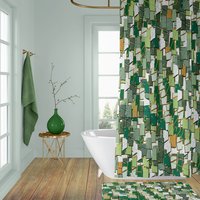 Green Rustic Lodge Style Shower Curtain set