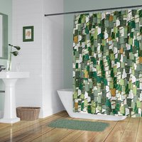Green Rustic Lodge Style Shower Curtain