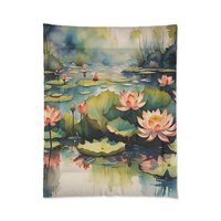 Twin size water lily comforter