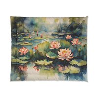 King size water lily comforter