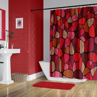 Red Stained Glass Shower Curtain