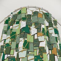 Green Rustic Lodge Style Shower Curtain top view